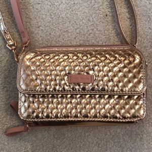 Vera Bradley Rose Gold Shimmer RFID All in One Bag